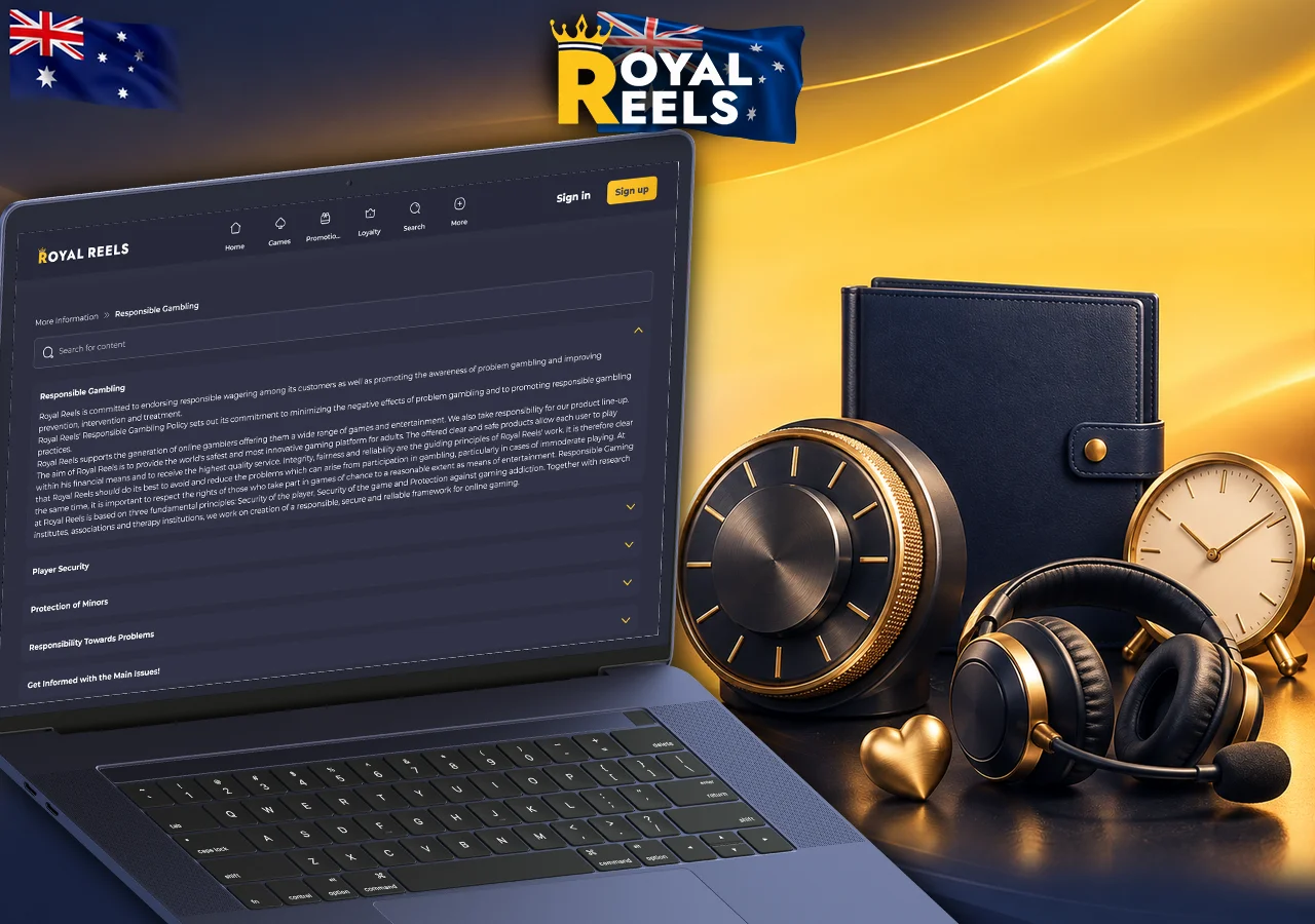 Royal Reels offers tools to manage limits, take breaks and seek help.